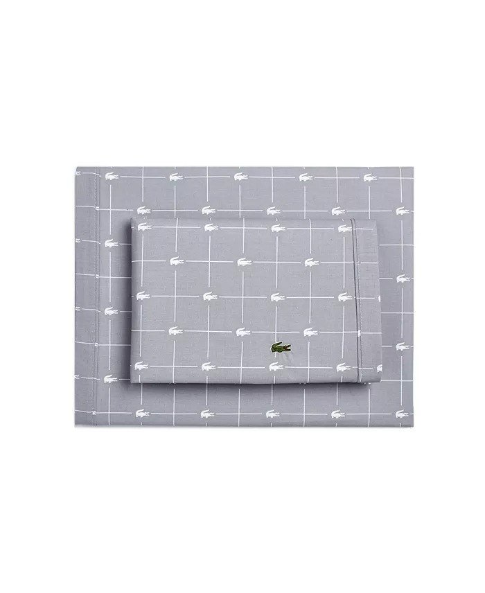 Lacoste HomePrinted Cotton Percale 3-Pc. Sheet Set, Twin