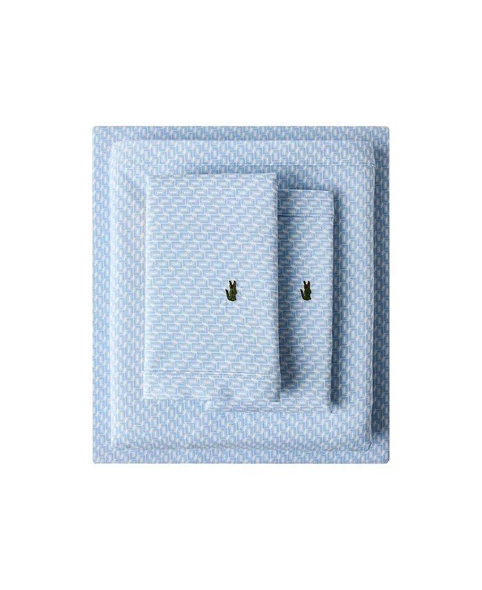 Lacoste HomePrinted Cotton Percale 4-Pc. Sheet Set, Queen