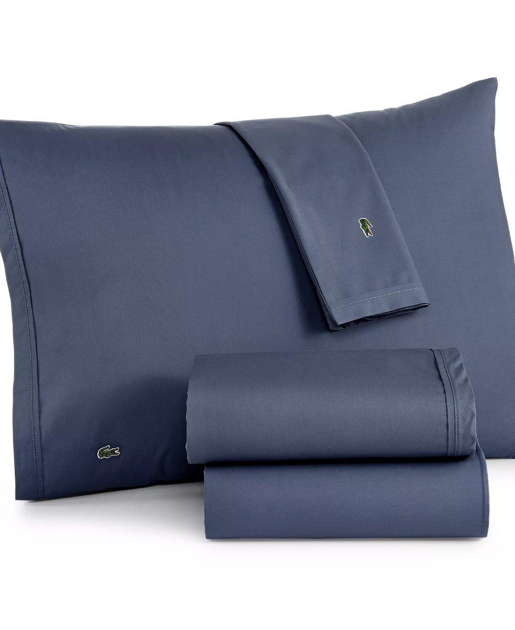 Lacoste HomeSolid Cotton Percale Sheet Set, Queen