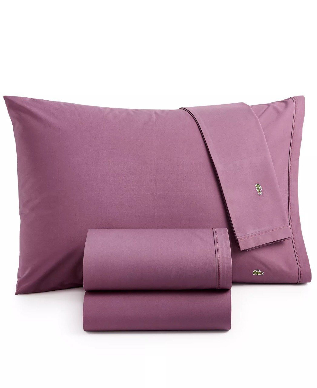 Lacoste HomeSolid Cotton Percale Sheet Set, Queen