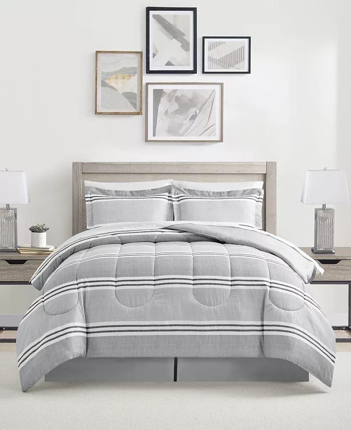 MacysAiden Striped 8-Pc. Comforter Sets queen