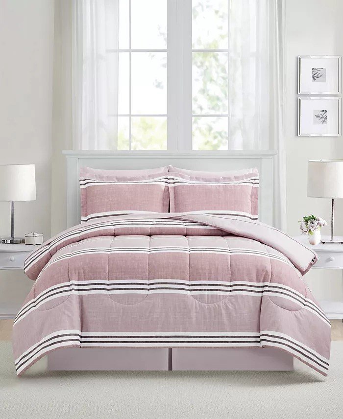 MacysAiden Striped 8-Pc. Comforter Sets queen