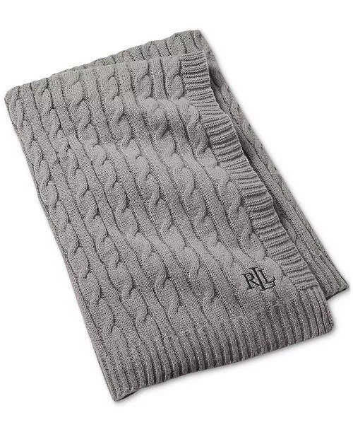 Lauren Ralph LaurenJamie Cable-Knit Throw, 50 x 60