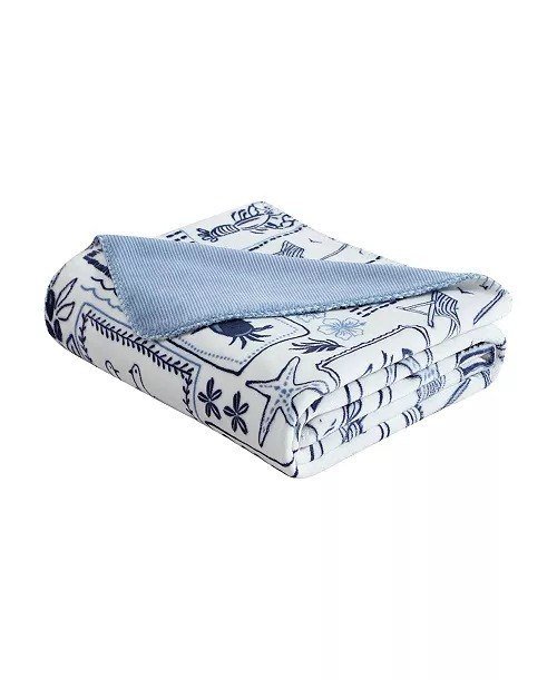 NauticaBeach Collage Plush Throw, 70 x 50