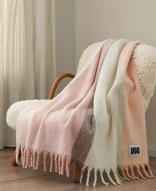 UGG®Calyx Stripe Faux Mohair Throw, 50 x 70