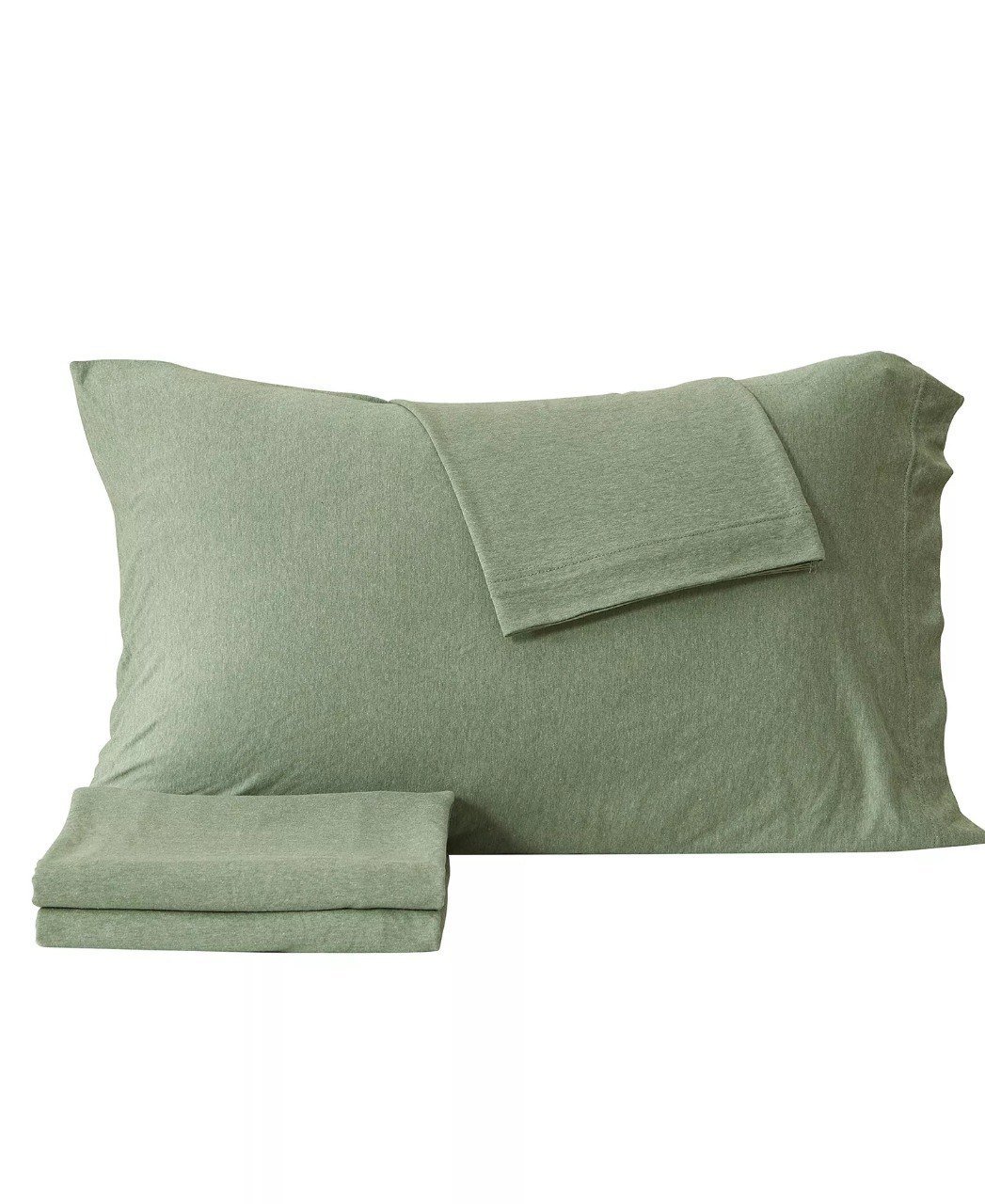 MadelinenHeathered Melange T-shirt Jersey Knit Cotton Blend 4 Piece Sheet Set, King