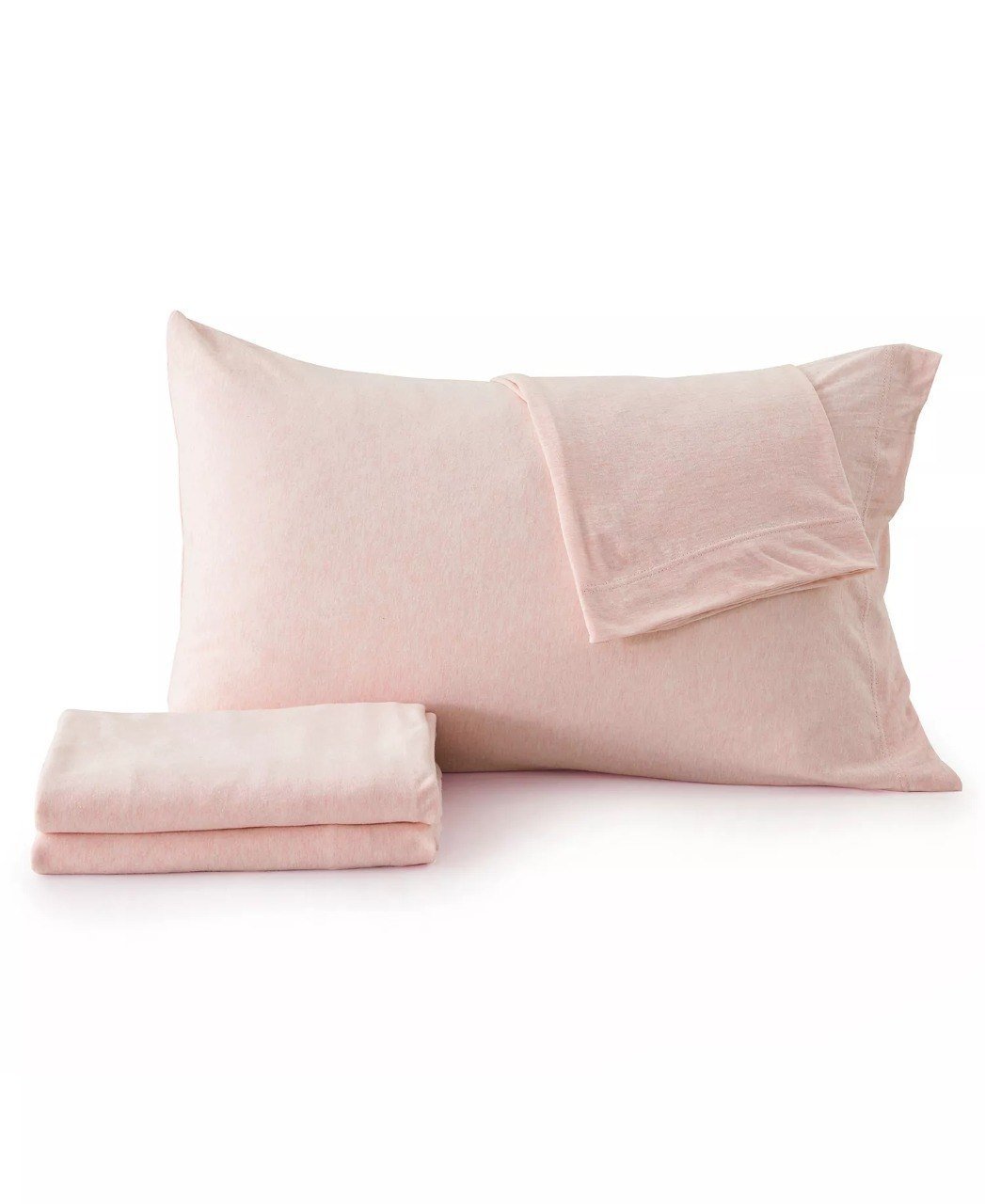 MadelinenHeathered Melange T-shirt Jersey Knit Cotton Blend 4 Piece Sheet Set, King