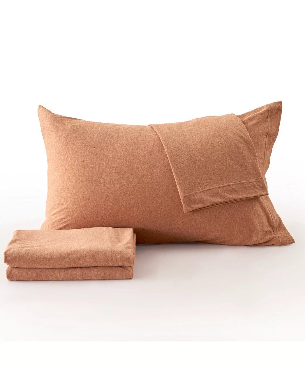MadelinenHeathered Melange T-shirt Jersey Knit Cotton Blend 4 Piece Sheet Set, King