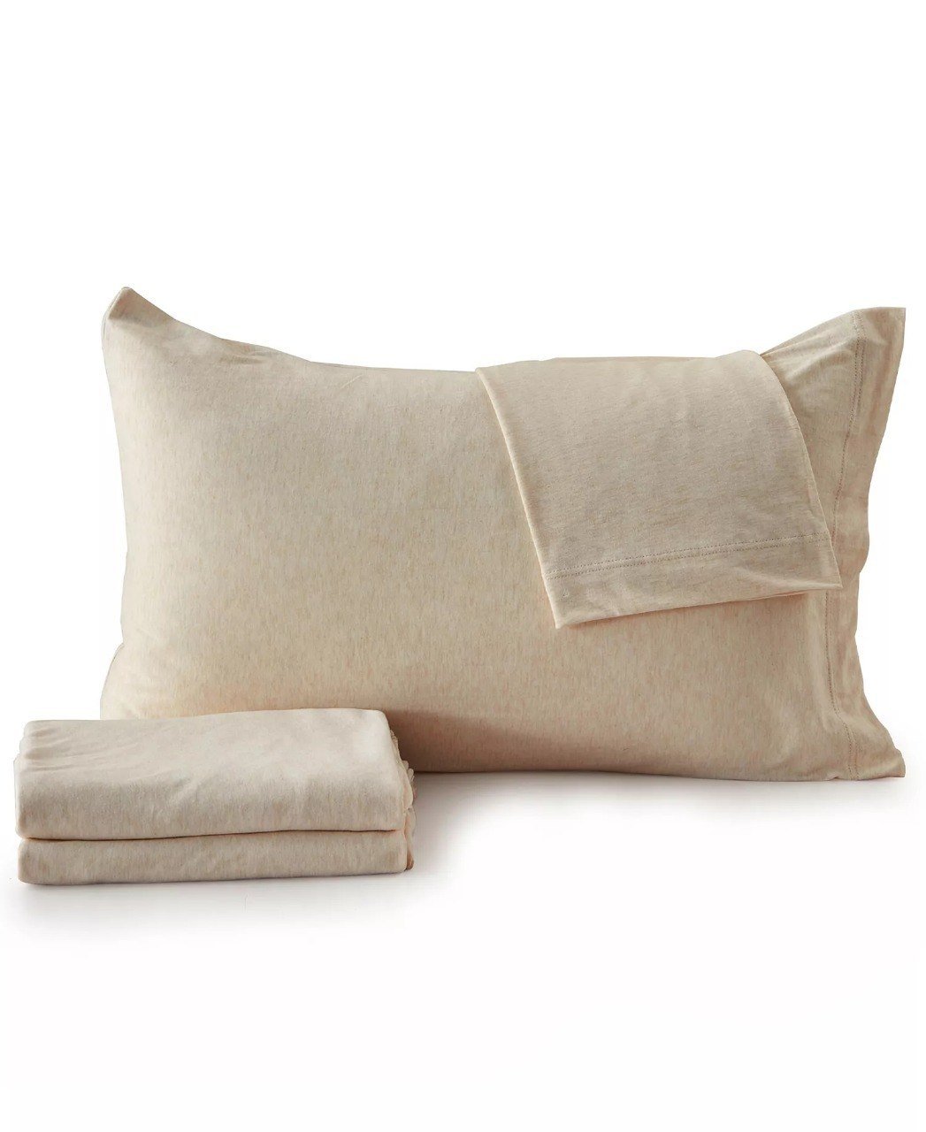 MadelinenHeathered Melange T-shirt Jersey Knit Cotton Blend 4 Piece Sheet Set, King