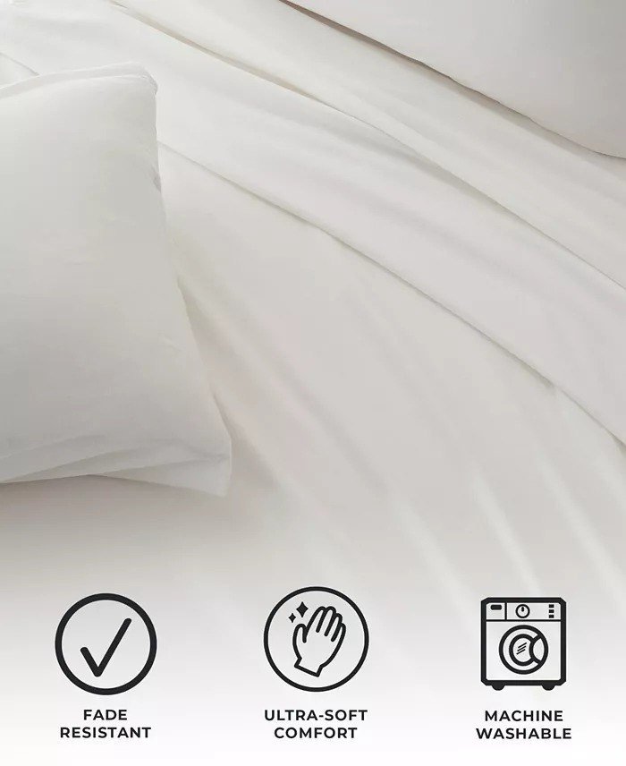 MadelinenHeathered Melange T-shirt Jersey Knit Cotton Blend 4 Piece Sheet Set, King