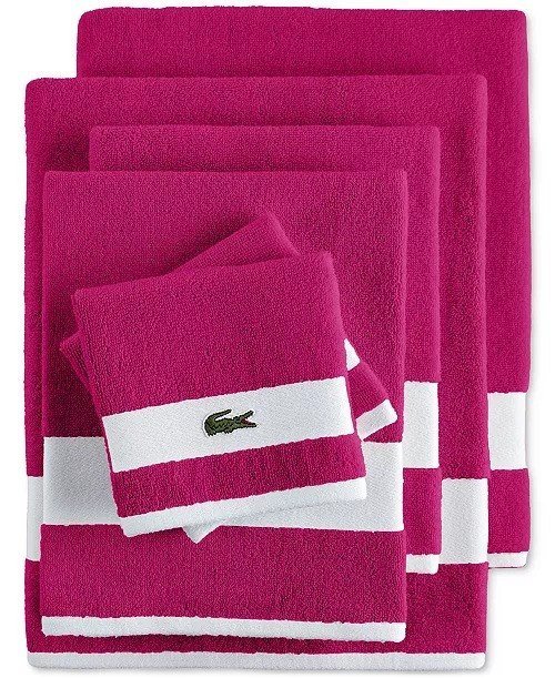 Lacoste HomeHeritage Sport Stripe Logo Cotton 6-Pc. Bath Towel Set