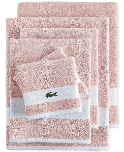 Lacoste HomeHeritage Sport Stripe Logo Cotton 6-Pc. Bath Towel Set