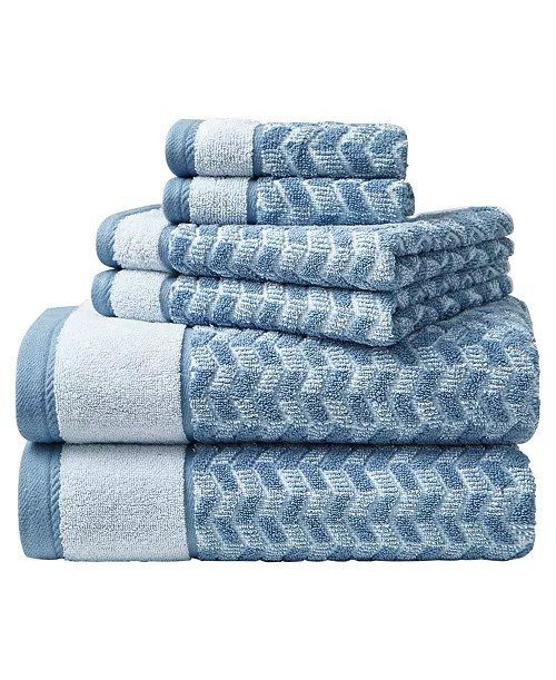 NauticaZane Chevron Cotton Terry 6 Piece Towel Set