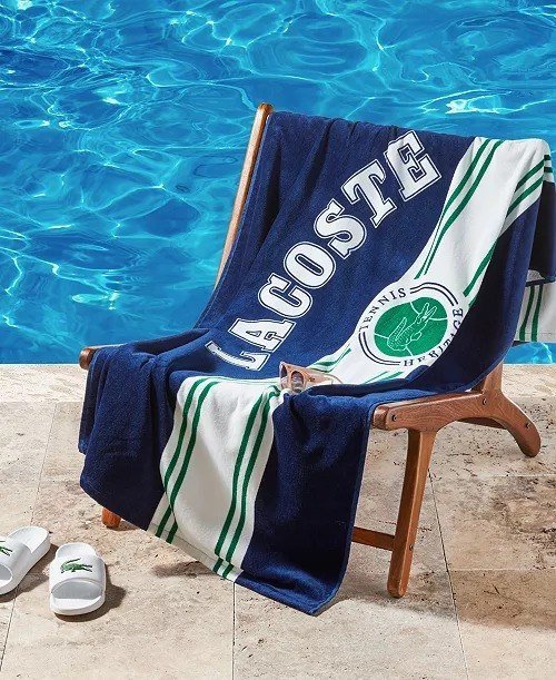 Lacoste HomeLacoste Single Badge Cotton Beach Towel, 36 x 72