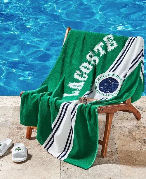 Lacoste HomeLacoste Single Badge Cotton Beach Towel, 36 x 72
