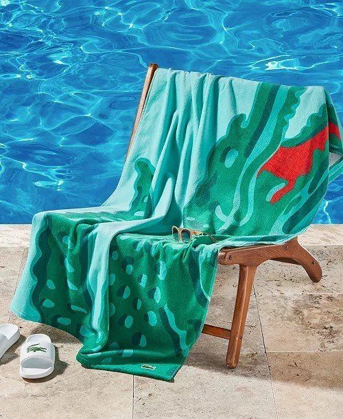 Lacoste HomeLacoste Crocodile Print Cotton Beach Towel, 36 x 72