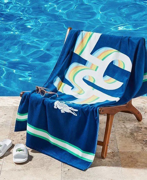 Lacoste HomeLacoste Lcst Playful Letters Cotton Beach Towel, 36 x 72