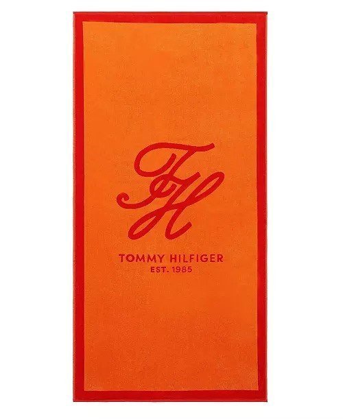 Tommy HilfigerColorblock Monogram Cotton Beach Towel, 68 x 36