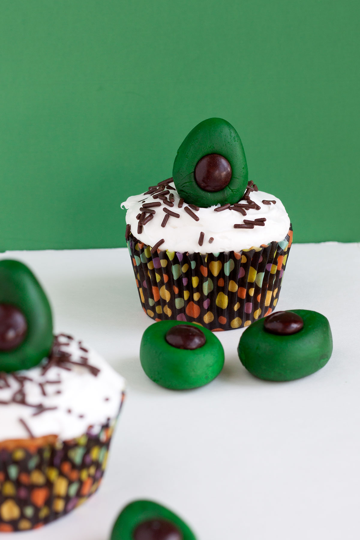 Mini Edible Avocado Cupcake Toppers- Paint the Gown Red