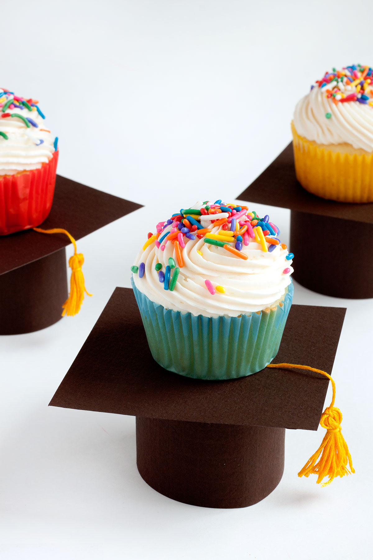 Graduation Cap Cupcake Stands - Paint the Gown Red