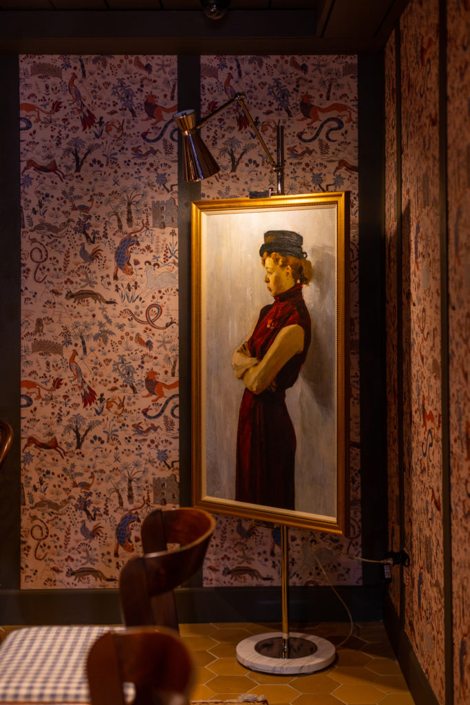 Palihouse West Hollywood, large portrait in corner of room