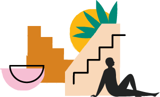 abstract art with person silhouette