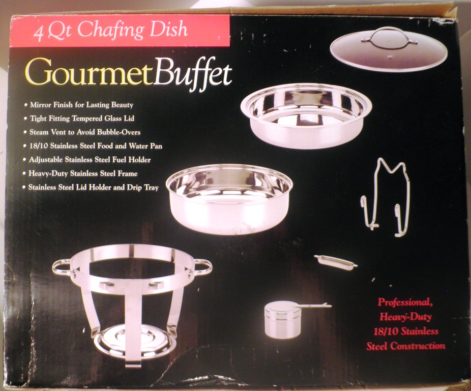 4 Quart Chafing Dish Gourmet Buffet Professional Heavy Duty 18/10