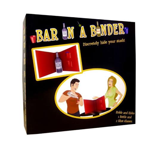 Bar in a Binder Hide Liquor Bottles in a Book Stashbox Booze Stashbook