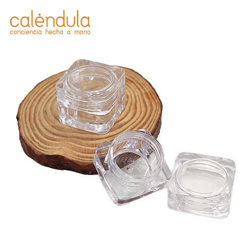 Pack Pote Acrílico Cuadrado Transparente  Pack 5-20 unid.
