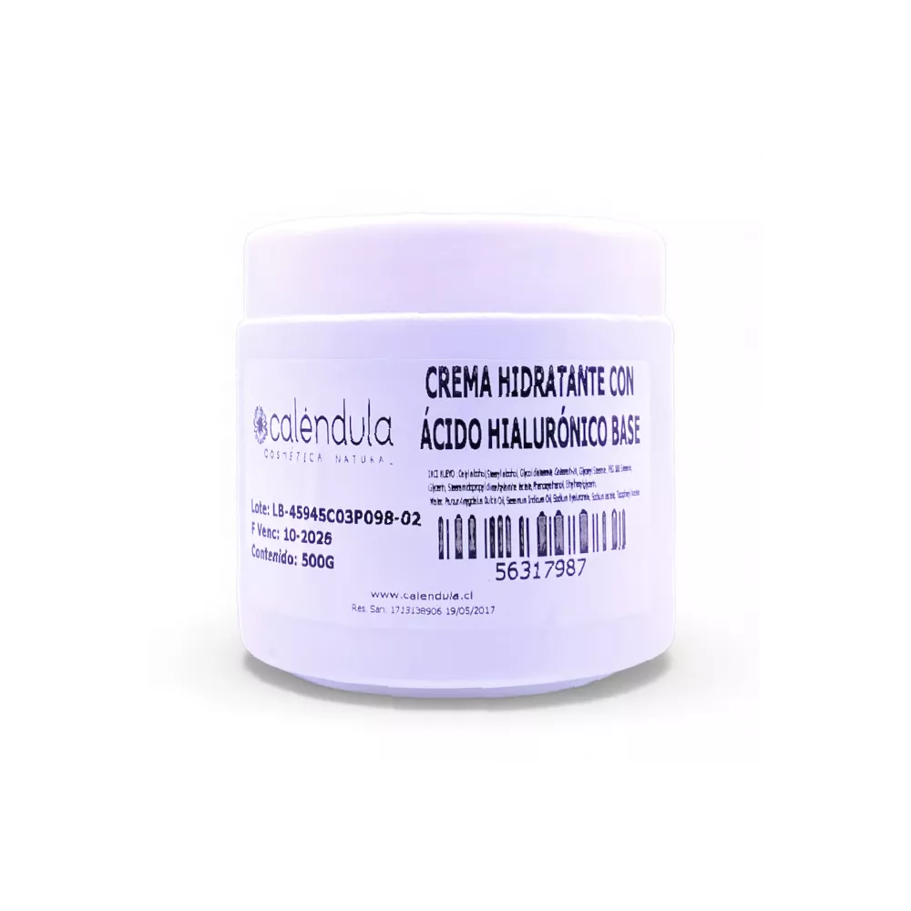Crema Hidratante Con Ácido Hialurónico  Base Personalizable Caléndula