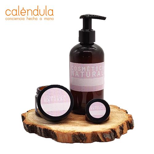 Etiqueta Cosmética Natural Rosada 12 Unidades Calendula