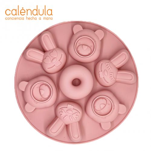Molde Silicona 103 Dona Conejo Oso (Entre 40 y 50 mL) 