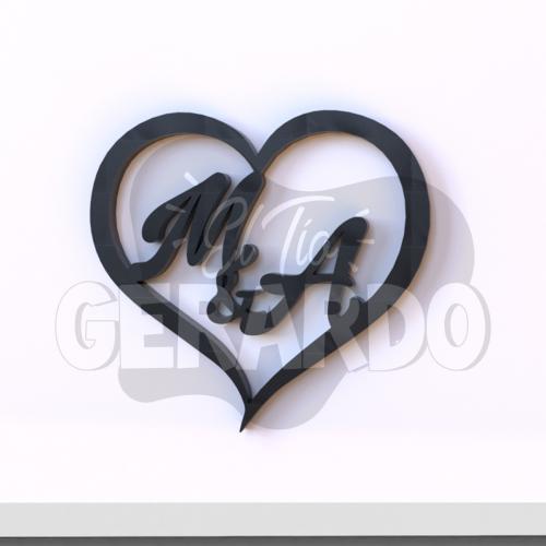 Cuadro Corazón Iniciales 