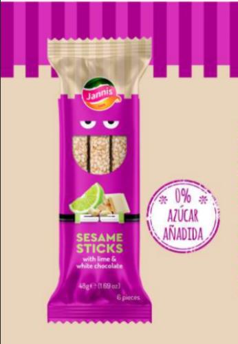 Barritas Sesamo Limon Y Chocolate Blanco 48 Gr Jannis 