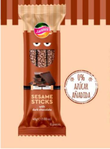 Barritas Sesamo Con Chocolate Negro 48 Gr Jannis 