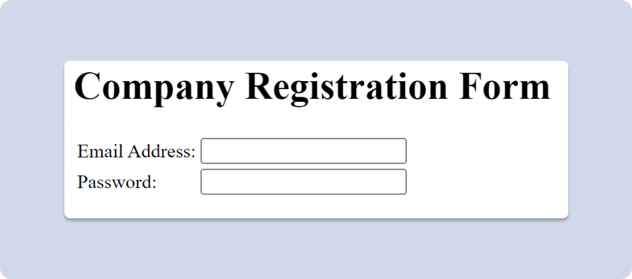 Simple registration form