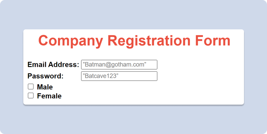 Registration form with some CSS