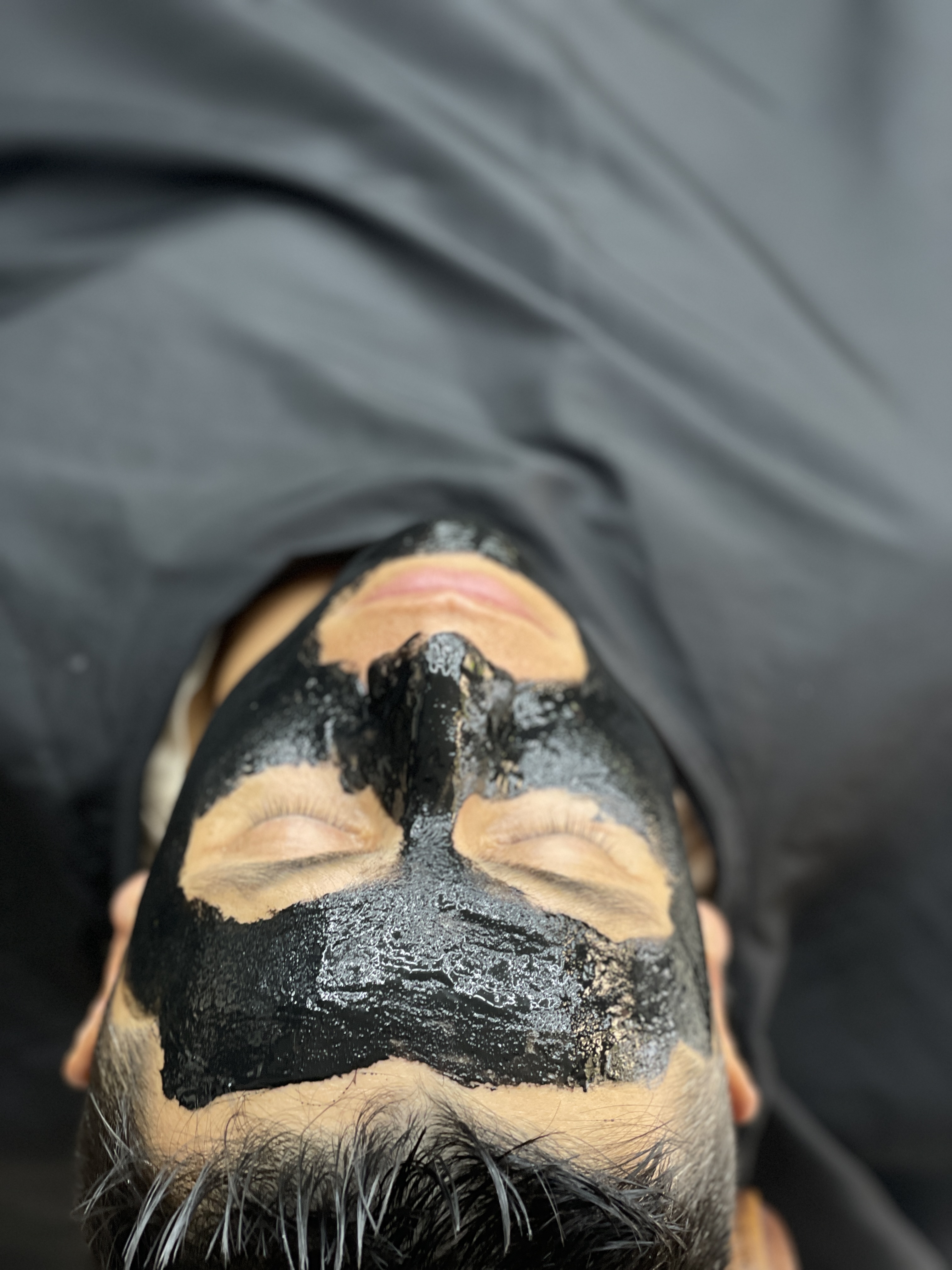 black chair and white table