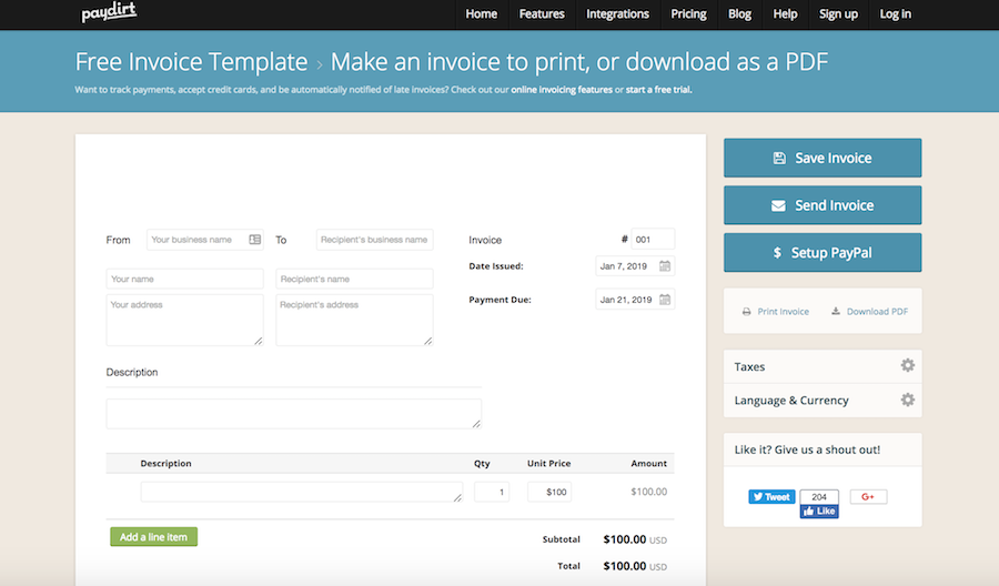 free invoice templates to help you get paid faster bplans paypal invoice template download
