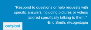 Image of Eric Smith's customer satisfaction quote saying to answer customer questions in ways tailored individually to them