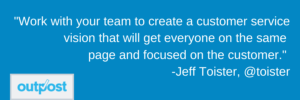 image of Jeff Toister's customer satisfaction quote on the importance of the whole team being on the same page