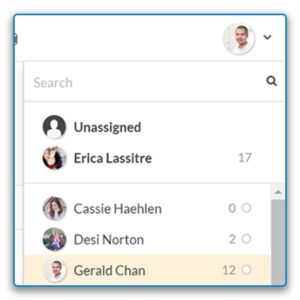 To help see who’s doing what, you can assign messages to yourself and others in Outpost.