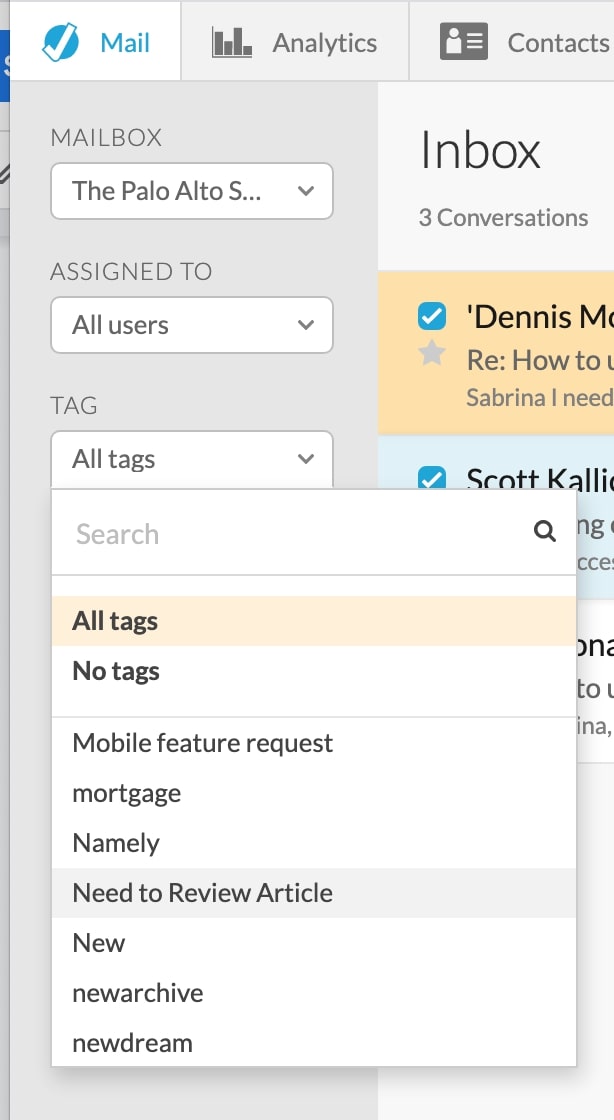 Once your emails have tags, you can filter them by tag or use an advanced search to find the emails that you’re looking for.