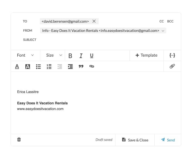 Easily personalize any saved templates with Outpost.