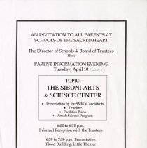 Siboni Arts & Science Center Information Event Invitation