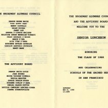 Class of 1988 Senior Luncheon Program P1