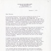 Sister Mardel's January letter to parents