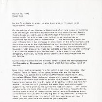 Faculty Transitions - Letter to parents, faculty and staff