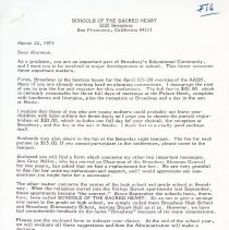 Letter to Alumnae P1 - March 1973