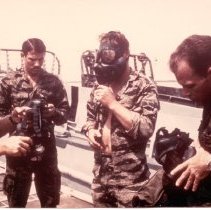 Tiger camo and gas masks